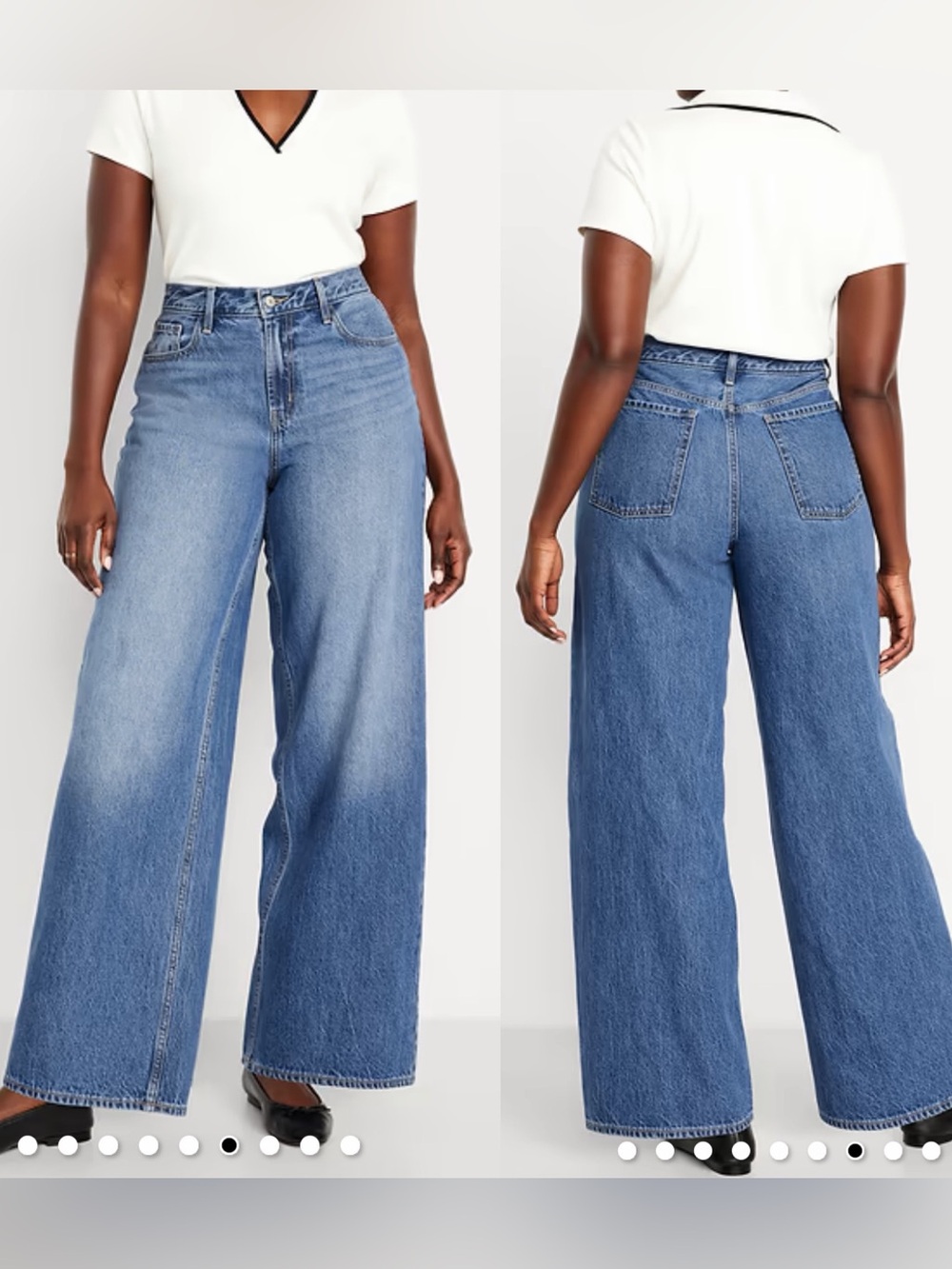 Old Navy Mid-Rise Wow Baggy Wide-Leg Jeans Size 14 Tall Long